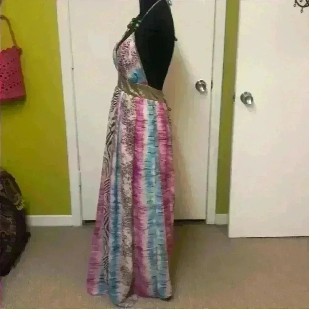 Tricia Fix Zebra Bohemian Maxi Dress Size Large🍓 - Picture 6 of 9